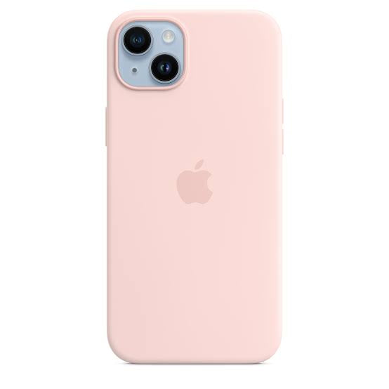 Coque Apple MagSafe iPhone 14 Plus Silicone Chalk Pink