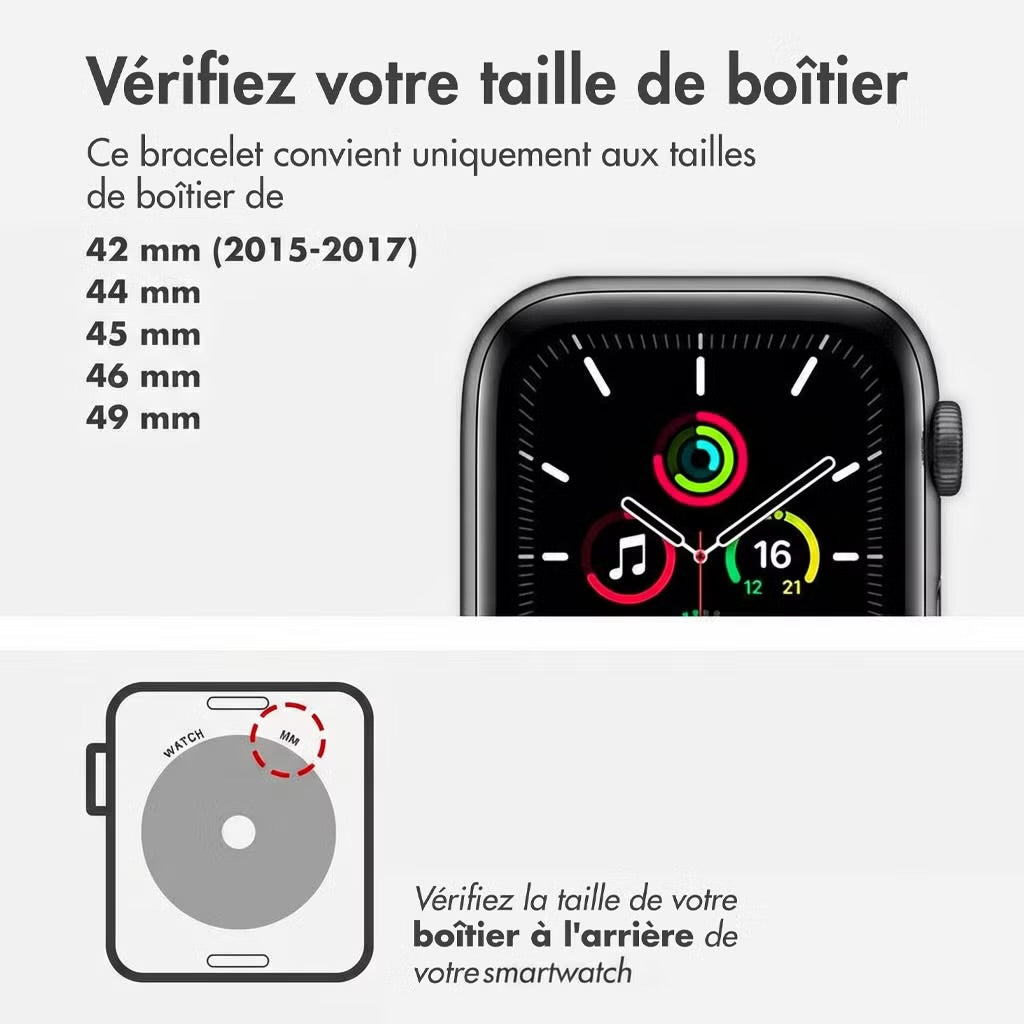 Bracelet Apple Alpine Bleu Taille M 49 mm