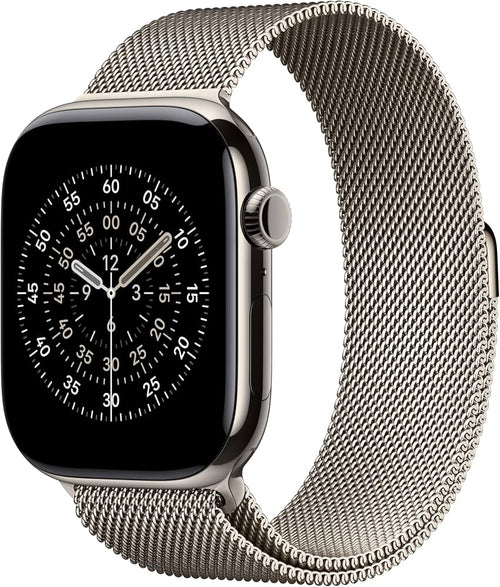 Bracelet Apple Watch milanais en titane naturel 44 45 46 49 mm