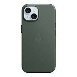Coque Apple MagSafe iPhone 15 Plus tissage fin Evergreen